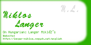 miklos langer business card